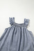 Ashleigh Blue Ruffled Shirred Neckline Sleeveless Denim Tank Top